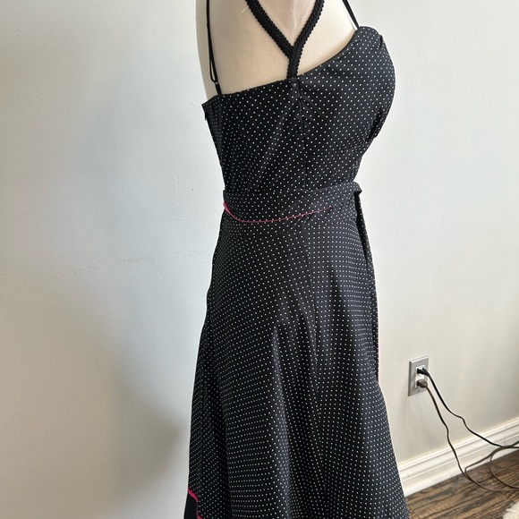 RETRO RUBY ROX Polka Dot Midi Swing Dress Size 8 - Picture 4 of 7